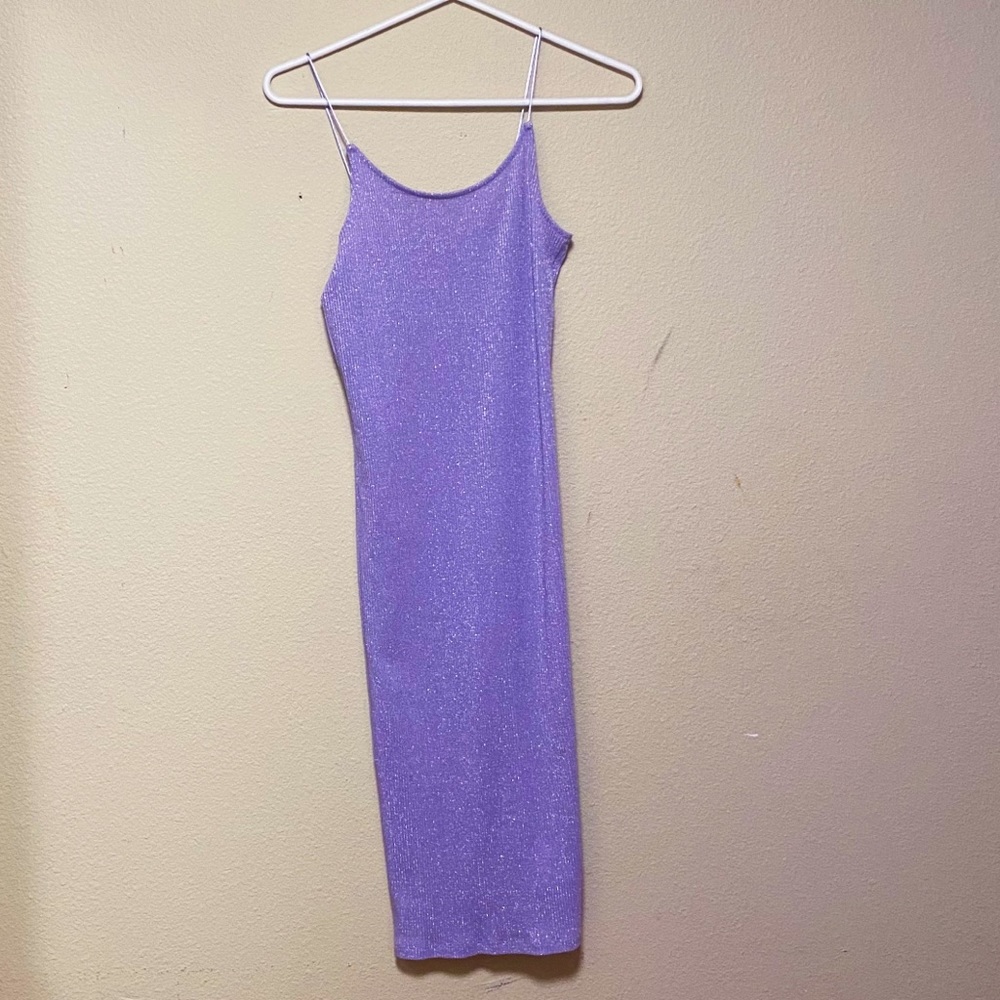 Topshop Lilac Sparkly Bodycon Dress